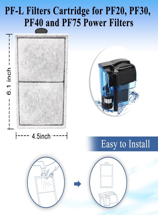 Pryitier 9 Pack PF-L Filter Cartridges Replacement Fish Tank Refill with Zeolite Compatible with PF20, PF30, PF40 and PF75 Power Filters - Image 2